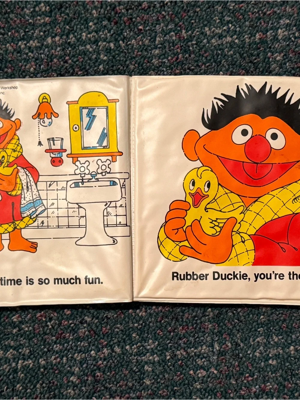 Vintage 1982 Sesame Street Ernie's Bath Book Vinyl
